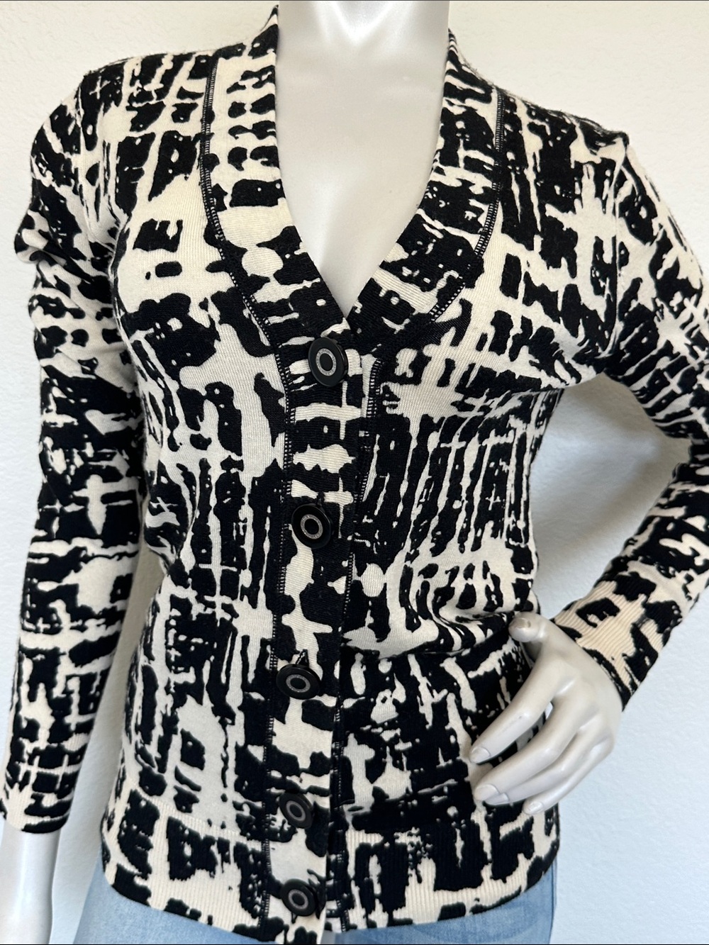 Tory Burch Simone Patterned Abstract Cardigan - Picture 6 of 9